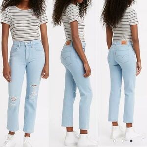Levi's 724 high rise straight crop jeans